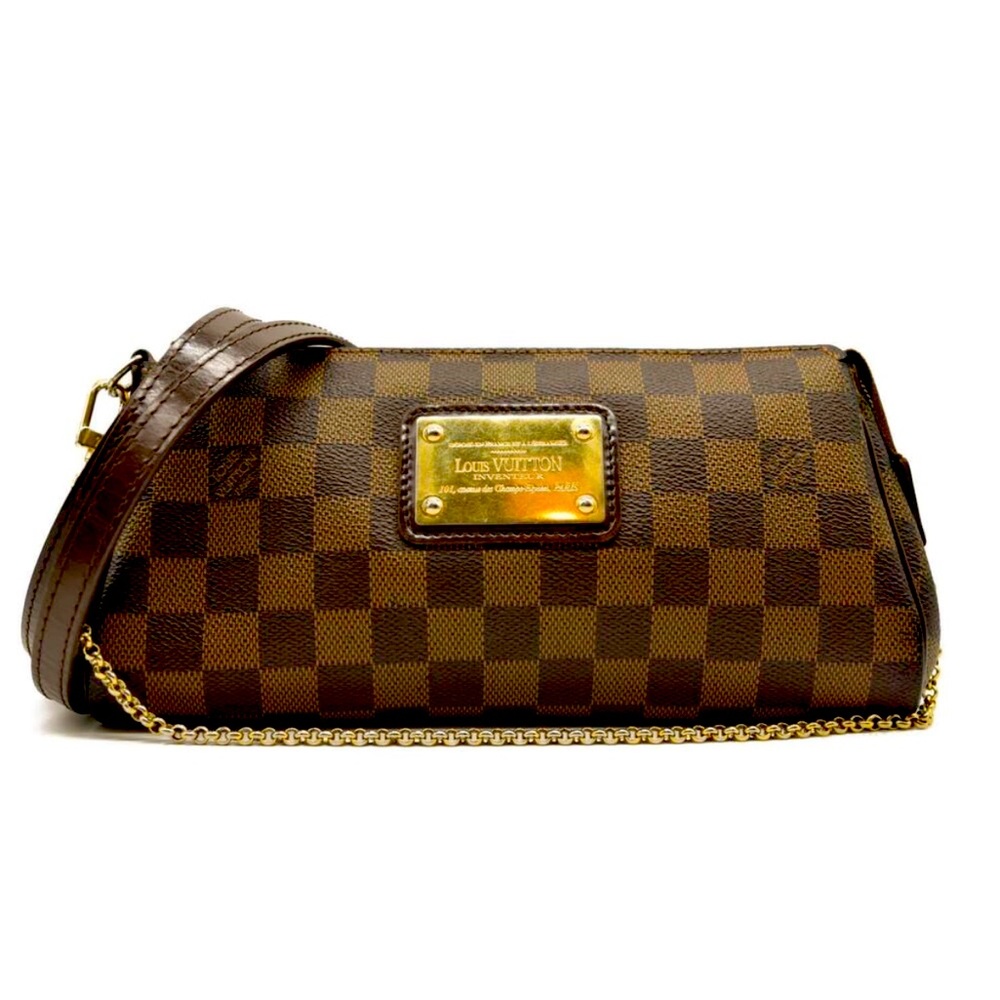 Authentic Louis Vuitton Damier Eva Chain Clutch
